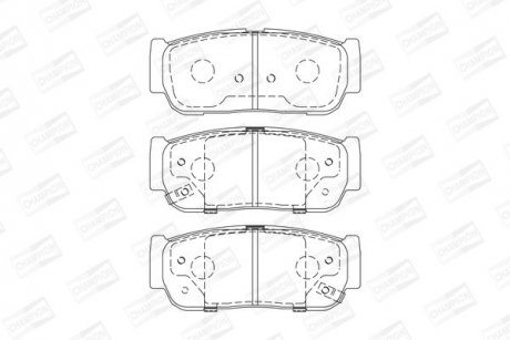 KIA Тормозные колодки задн.Sorento 02-,SsangYong Rexton,Kyron,Rodius 05- CHAMPION 573676CH