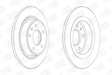 OPEL Диск тормозной задн.Astra J, Chevrolet Cruze (16&quot;) CHAMPION 562640CH (фото 1)