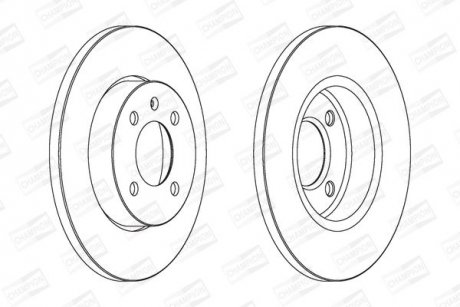 Диск тормозной передний (кратно 2шт.) VW CADDY II (95-04), Golf III (89-98) CHAMPION 561491CH