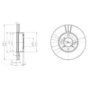 SUZUKI Диск тормозной передний Liana 02-, Baleno 1.8/1.9TD Delphi BG3341