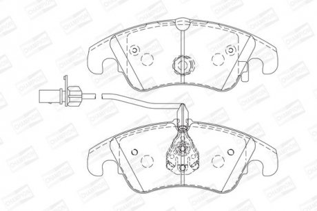 VW Тормозные колодки передн.с датч. Audi A4, A5,Q5 07- CHAMPION 573247CH