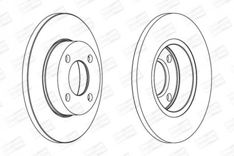 VW Диск тормозной передн.Audi 80,100 76-91 CHAMPION 561238CH