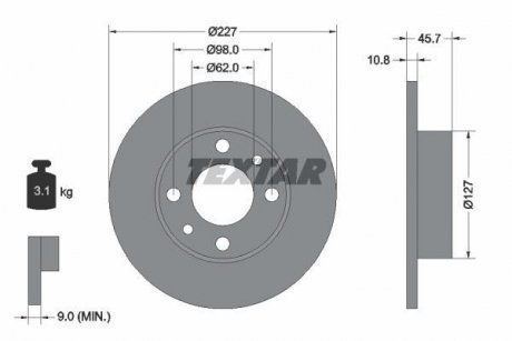 Гальмівний диск TEXTAR 92019300 (фото 1)