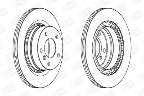 Диск тормозной задний (кратно 2шт.) BMW 1 (06-12), 1 (11-19), 3 (11-18) CHAMPION 562316CH