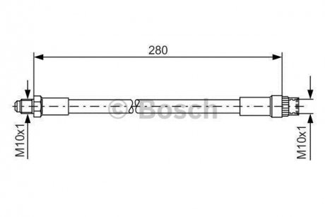 RENAULT Шланг тормозной передн. R19 (280мм) BOSCH 1987476424 (фото 1)
