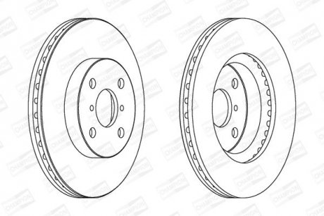 Диск тормозной передний (кратно 2шт.) Toyota Yaris (10-) CHAMPION 562421CH