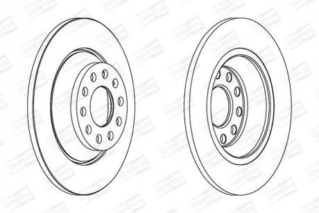 VW Диск тормозной задний Audi A6 04- CHAMPION 562438CH