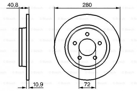 Диск торм. зад.Mazda 3/5 1.8/2.0/2.3 BOSCH 0986479181 (фото 1)