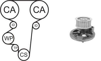 Насос води + комплект зубчатого ремня AIRTEX WPK-169601