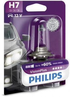 Автолампа VisionPlus H7 PX26d 55 W прозрачная PHILIPS 12972VPB1 (фото 1)