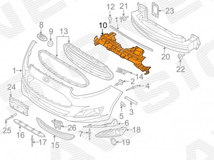 Дефлектор радіатора FORD FIESTA, 13 - 17 Signeda PFD30007CA (фото 1)