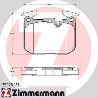 Комплект гальмівних колодок ZIMMERMANN 250281811