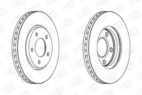 CHRYSLER Диск тормозной передн.&quot;15&quot; 281*28 Voyager IV,Dodge Caravan 00- CHAMPION 563030CH