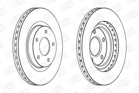 Диск тормозной передний (кратно 2шт.) Jeep Compass (06-), Patriot (07-17)/ Mitsu CHAMPION 562790CH