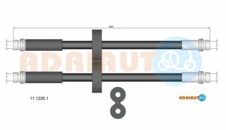 FIAT Шланг тормозной задн Doblo 01- ADRIAUTO 11.1226.1