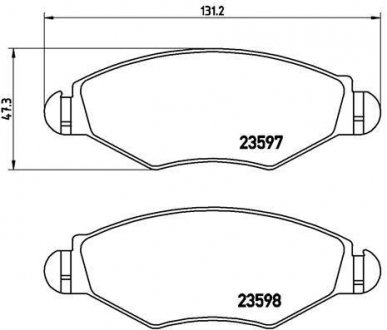 Гальмівні колодки дискові перед. Peugeot 206,306 1.1-1.9 93- BREMBO P 61 063 (фото 1)