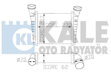 KALE VW Интеркулер Passat,Skoda SuperB I 1.9/2.0TDI 01- KALE OTO RADYATOR 342700