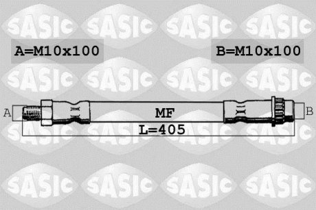 Шланг тормозной передний 2.3dCi 10- SASIC 6604025 (фото 1)