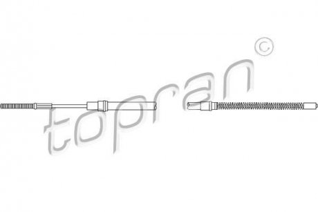 Трос стояночного тормоза TOPRAN / HANS PRIES 102 833 (фото 1)