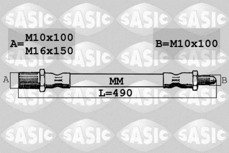 Шланг тормозной передний SASIC SBH6347 (фото 1)