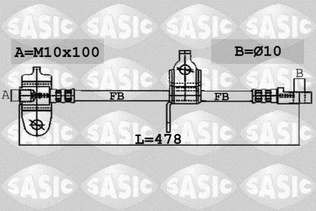 Шланг гальмівний SASIC 6606032 (фото 1)