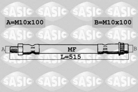Шланг гальмівний SASIC 6604016