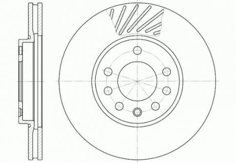 Гальмівний диск перед. Opel Astra G, H/Zafira 98- (вент.) (280x25) WOKING D6584.10 (фото 1)