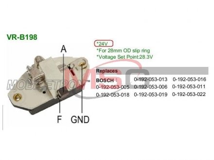 Регулятор генератора MOBILETRON VR-B198 (фото 1)