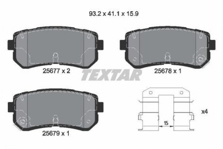 Комплект дискових гальмівних колодок TEXTAR 2567701 (фото 1)
