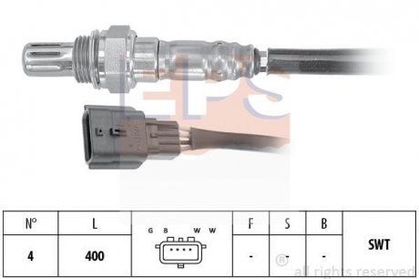 Лямбда-зонд (4-х конт.) Dacia Logan 1.0 16-/Nissan Micra 1.0/1.2 11-/Qashqai 2.0 14-/X-Trail 2.0 14-/Renault Clio 1.0 19- EPS 1.998.225 (фото 1)