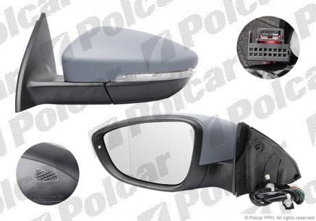 Дзеркало зовнішнє правий Polcar 95D1526M