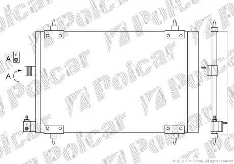 Радіатор кондиціонера Polcar 2327K8C2S