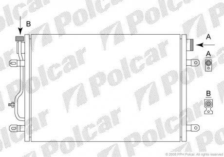 Радіатор кондиціонера Polcar 1334K8C2
