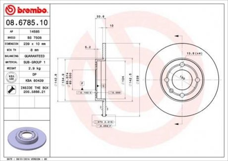 Tarcze hamulcowe BREMBO 08.6785.10