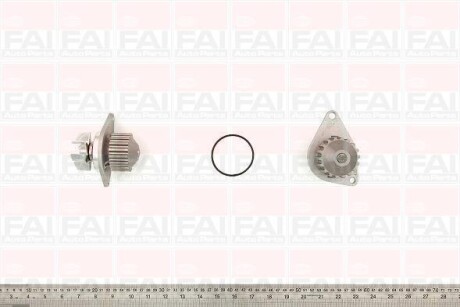 Водяна помпа PSA Citroen C2/C3/Berlingo 1,1-1,4 07.96- Peugeot 106/206/1007/Partner FAI WP6344