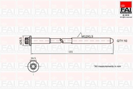 К-кт болтів ГБЦ Opel/Renault 2.2DCI/2.5DCI FAI B896