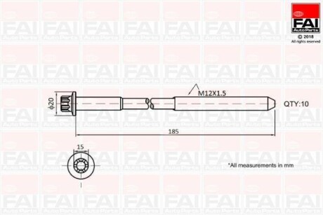 К-кт болтів SANTA FE II (CM) 06- 2.2 CRDI FAI B2129