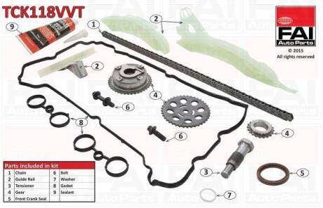 Комплект цепи ГРМ FAI TCK118VVT