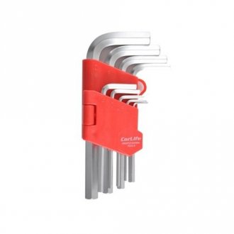 Набір ключів Г-подібних 9 шт., 1,5-10 мм,Короткі CarLife WR2114