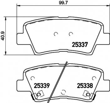 Комплект гальмівних колодок з 4 шт. дисків BREMBO P30101 (фото 1)