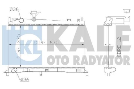 KALE MAZDA Радиатор охлаждения Mazda 61.8/2.0 02- KALE OTO RADYATOR 360100