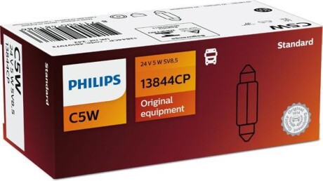 Автолампа Standard C5W SV8,5 5 W прозрачная PHILIPS 13844CP (фото 1)