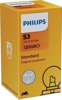 Автолампа S3 15 W прозрачная PHILIPS 12008C1