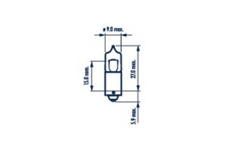 Автолампа Standard H20W BA9s 20 W прозрачная NARVA 17835