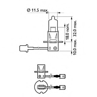 Автолампа Rally H3 PK22s 100 W прозрачная PHILIPS 12455RAC1