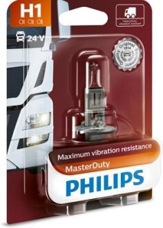 Автолампа MasterDuty H1 P14,5s 70 W прозрачная PHILIPS 13258MDB1