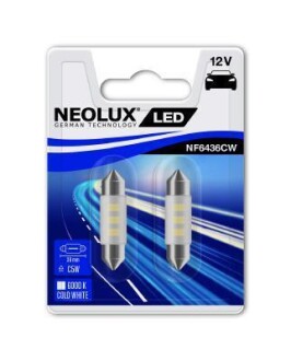 Автолампа C5W SV8,5-8 0,5 W белая NEOLUX NF6436CW02B