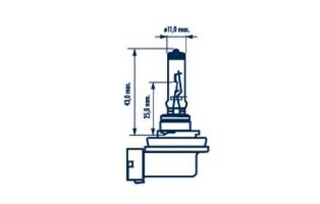 Автолампа Long Life H11 PGJ19-2 55 W прозрачная NARVA 48078