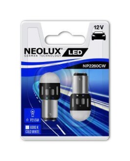 Автолампа P21/5W BAY15d 1,2 W белая NEOLUX NP2260CW02B