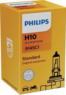 Автолампа Standard H10 PY20d 45 W прозрачная PHILIPS 9145C1